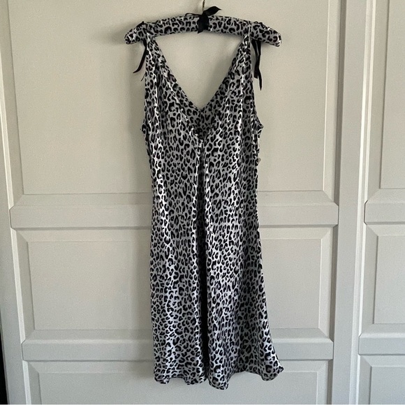 New! DS vintage Silkscreen silk Leopard Print slip dress 20678 - Picture 2 of 9